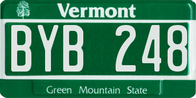 VT license plate BYB248