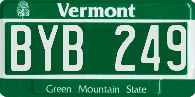 VT license plate BYB249