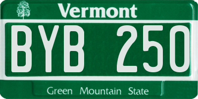 VT license plate BYB250