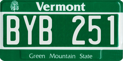 VT license plate BYB251