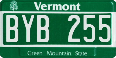 VT license plate BYB255