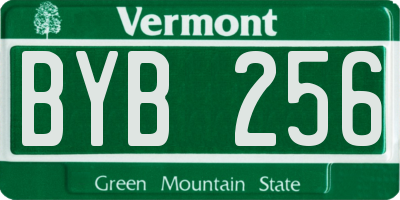 VT license plate BYB256