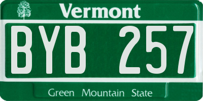 VT license plate BYB257
