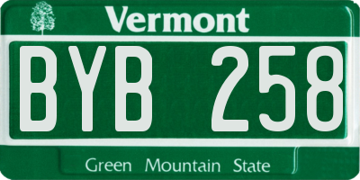 VT license plate BYB258