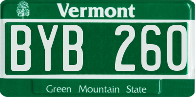 VT license plate BYB260