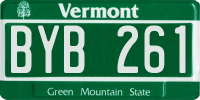 VT license plate BYB261