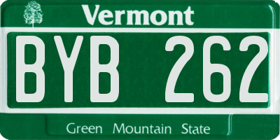 VT license plate BYB262