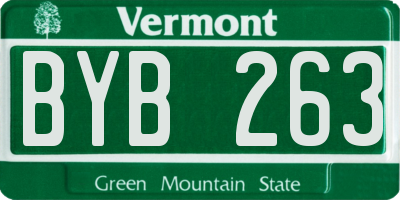 VT license plate BYB263