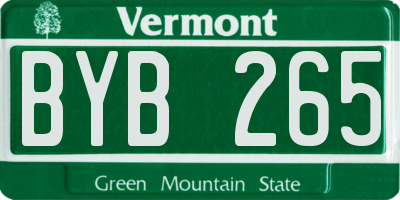 VT license plate BYB265