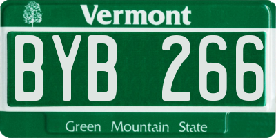 VT license plate BYB266