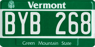 VT license plate BYB268