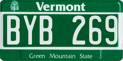 VT license plate BYB269