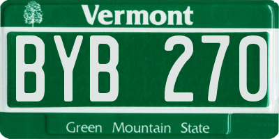 VT license plate BYB270