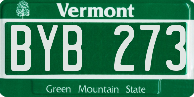 VT license plate BYB273