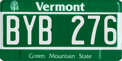 VT license plate BYB276