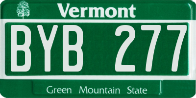 VT license plate BYB277