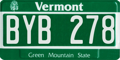 VT license plate BYB278