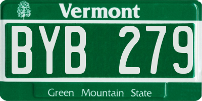 VT license plate BYB279