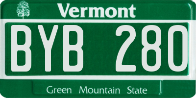 VT license plate BYB280