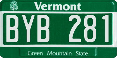 VT license plate BYB281