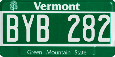 VT license plate BYB282