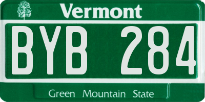 VT license plate BYB284