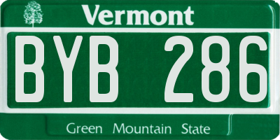 VT license plate BYB286