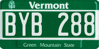 VT license plate BYB288