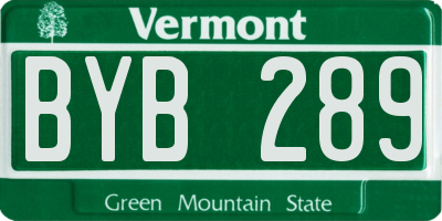 VT license plate BYB289