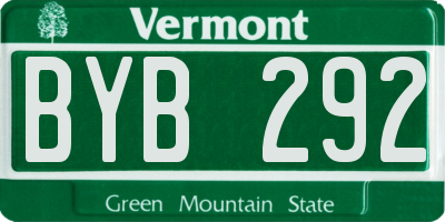 VT license plate BYB292