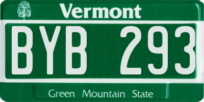 VT license plate BYB293