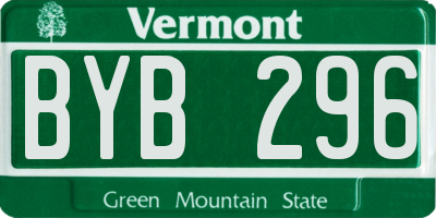 VT license plate BYB296