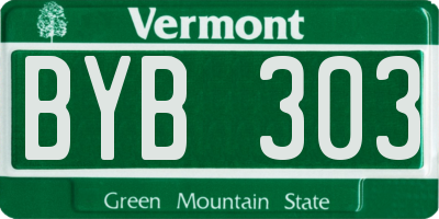VT license plate BYB303