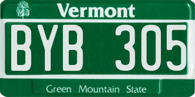 VT license plate BYB305