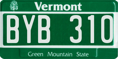 VT license plate BYB310