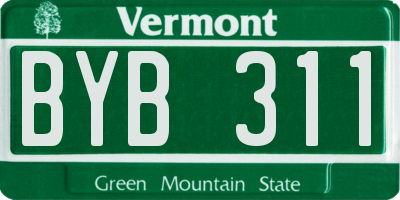 VT license plate BYB311