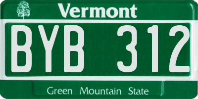 VT license plate BYB312