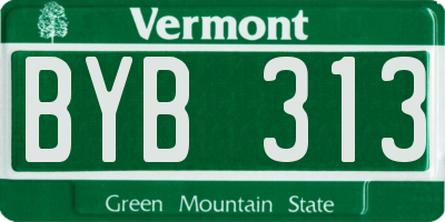 VT license plate BYB313