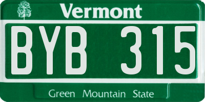 VT license plate BYB315