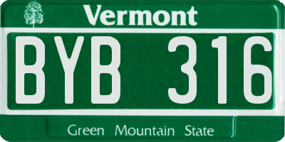 VT license plate BYB316