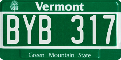 VT license plate BYB317