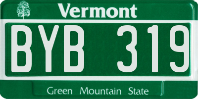 VT license plate BYB319