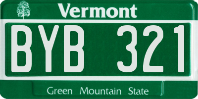 VT license plate BYB321