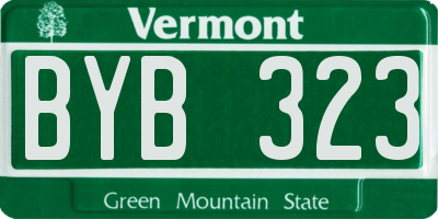 VT license plate BYB323
