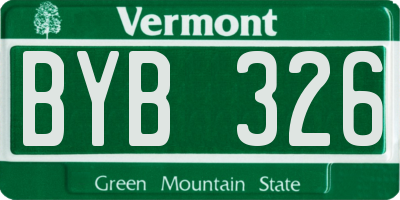 VT license plate BYB326