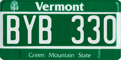 VT license plate BYB330