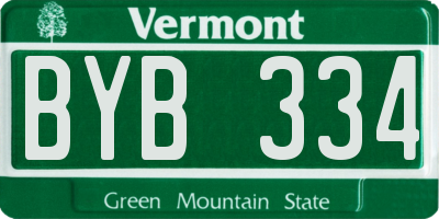 VT license plate BYB334