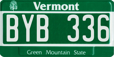VT license plate BYB336