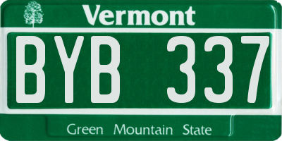 VT license plate BYB337