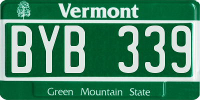 VT license plate BYB339